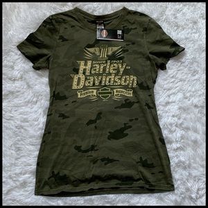 Harley Davidson Motorcycles Camo Army tee